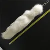 Magicfur - Real Fur White 50cm Fox Tail Bag Keychain Charm Soft Y Keyring Pendan Accessories5589146