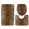 Honlaker 3 pcs / set leopardo e tigre padrão de banho matador de banho banheiro banheiro macio tapetes absorventes y200407