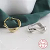 Anelli a grappolo in argento 925 per donna Oro regolabile Dito Ragazza regalo Linea d'onda Anelli irregolari Anello geometrico barocco femminile R51