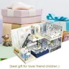 CUTEBEE bricolage maison de poupée en bois maisons de poupée miniature maison de poupée meubles Kit jouets pour enfants cadeau de Noël TD32 LJ201126