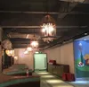Amerikan Ülke Endüstriyel Rüzgar Ferforje Kristal Kuş Kafesi Avize Nordic Retro Restoran Giyim Mağazası Merdiven Bar Lambaları
