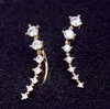 CZ Diamond Clip Cuff Earrings Silver/Gold Plated Dipper Hook Stud Earrings Jewelry for Women Earring