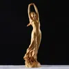 23 cm ny trä kinesisk stil hd skönhet kvinnlig staty skulptur konst handgjorda boxwood carving fairy miniature dekoration hantverk 201125
