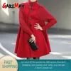 Outerwear Coats for Women Winter Warm Windbreaker Thickening Solid Color Woolen Turtleneck Coat Female Loose Ponchos and Capes 201214