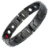 Magnetic Hematite Rostfritt Stål Armband för Kvinnor Mäns Therapy Biker Bangles Mangold Black Health Care Armband Smycken