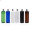 Bottiglie vuote per pacchetto cosmetico per la cura della pelle da 500 ml con tappo a disco in argento 500cc Shampoo per sapone liquido Contenitore in PET Bottiglia per lozione Crema di alta qualità