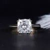 TransGems Solid 14K 585 Geelgoud 2.5ct 8mm Cushion Cut f Color Engagement Ring For Women Wedding Classic Ring Y200620
