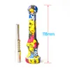 Silicone Nectar Collector Kit Silicone Pipe with Stainless Steel Tip Dab Straw Oil Rig Smoke Pipe smoke accessory glass pipe