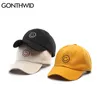 GONTHWID Embroidery Smile Face Adjustable Baseball Caps Hip Hop Harajuku Casual Bboy Hats Men Visor Sun Hat 220118