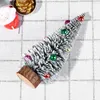 Juldekorationer miniträd med träbas och färgglada pärlor för hem 2022 år gåvor ornament jultomten Xmas