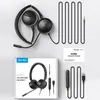 New Bee H360 3.5mm/USB Wired Telephone Headset Call Center Earphone On Ear Computer Headphone Volume Control with Mic