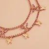 Boho Charm Bling Pink Crystal Butterfly Pendant Choker Halsband Rhinestone Tennis Chain on the Neck 2021 Goth Jewelry for Women6595032