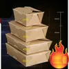 Disposable Kraft Paper Packing Box Frenches Fries BBQ Snack Food Take Out Container Dessert Box
