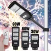 LED Solar Street Light 30W 60W 90W Radar PIR Hareket Sensörü Duvar Zamanlama Lambası Plaza Bahçe Bahçesi için Uzak Su Geçirmez