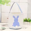 Rabbit Printed Easter Bucket Canvas Cotton Plush Bunny Easter Handheld Basket Kids Easter Hunt Egg Candy Storage Bucket VTKY21765732634