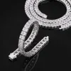 AAA GEMS HIP HOP ICED Out 7MM MENS BAGUETTE VVS Moissanite Tennis Chain في 925 Sterling Silver2419