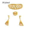 Set di collane di gioielli color oro 24 carati Dubai lusso per donne regali di nozze africani set di gioielli da sposa con bracciale, collana, orecchini, anello