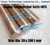 ￘20x200Lmm tige de tungstène en cuivre W75 (cuivre 25% + tungstène 75%), barre ronde en alliage d'électrode de cuivre et de tungstène par érosion par étincelle Dia. 20mm Longueur 200mm