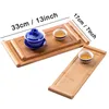 Rectangle Wooden Tea Tray Serving Table Plate Snacks Food Storage Dish for Hotel Home Wood Serving Tray Tea Table 33*17*1cm DBC BH4471