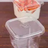 300st CLEAR CAKE Box Transparent Square Mousse Plastmuffin Boxar med lock Yoghourt Pudding Wedding Party Supplies