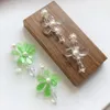 2019 Flower Crystal Weaving Braid Beaded Stud Pendientes para mujeres niñas