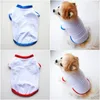 Blank Sublimation Pet Shirt Cotton Breathable Dog Shirts Soft Dog Apparel