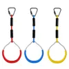 Kids extérieurs anneaux de gymnastique swing swing ajusté anneaux swing ajusté arrière coloré durable pour ninja kit de parcours d'obstacle camping8564754