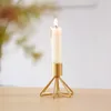 Шикарная проволочная свеча держатель свечей черной золотой металлический геометрический шестиугольный базовый конус.