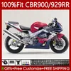 Spritzgusskörper für HONDA CBR929RR CBR929 CBR 929RR 900RR 900 929 RR CC 00 01 Karosserie 68No.48 CBR900 900CC 929CC 00-01 CBR900RR 2000 2001 OEM-Verkleidung blau rot heiß