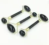 Hot Beauty Health Black Obsidian Facial Massage Jade Roller Double Heads Jade Stone Massager Eye Neck Thin Lift Slimming Relaxing Tool KD1