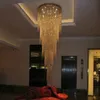 2021 DHL New design long modern crystal chandelier LED light 5 layers luxury hotel lobby chandeliers