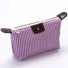 Portable women cosmetic bag fashion nylon striped makeup storage bag lady outdoor travel washing pouch coin purse phone storage cases