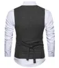 Men's Vests Mens Suit Vest V Neck Herringbone Slim Fit Formal Green/Black/Brown Business Double-breasted Waistcoat Groomman For Wedding