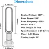 Amerikaanse voorraad HealSmart Voldoende maat Blaiseloze ventilator, staande handdoekventilator, 10 snelhedeninstellingen, 10-uurs timing sluiting, lage ruis, 39 inch, A29