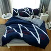 Klassiek Beddengoed Set 5 Size Stripe Heart Black Bed Linnen 4 stks / set Dekbedovertrek Set Pastorale Bed Blad AB Side Dekbed Cover Bed 201021