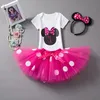 Baby Girls Christmas Dress 2 Year Old Birthday Sukienka dla niemowląt Dziewczyny Najpierw Urodziny Outfits Mouse Moddler Girl Chrzest Dress Q1223