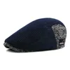 Винтажная шапка осень зима ретро Sboy Hat Men Men Patchwork шерстяная вязаная шляпа Cabbie Flat Caps 201216