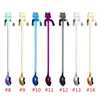 Creative Long stalked cat Spoons Kitten coffee spoon Stainless Steel Dessert Scoop color Home Kitchen Tools T9I001046