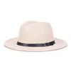 Spring Summer Straw Hat for Men Women Jazz Panama Hats Fedora Wide Brim Sun Protection Beach Cap With Leather Belt Hot sale Y200602