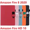 Dla Amazon Kindle Fire 8 / Fire HD 8 / Fire HD 10 Case PU Leather + Soft TPU Fire HD Plus 2020 Silicon Magnetic Tablet Smart Cover