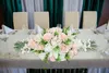 90CM fleur artificielle table de conférence rangée de fleurs rose lys hortensia feuille décoration de fête de mariage centres de table chemin de fleurs Q236K