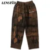 Lenstid Hip Hip Streetwear homens Harajuku Pant Corduro Retro Basculador Sweatpant Vintage Track Calças soltas Harem Calças 201110