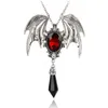 Collier avec pendentif gothique en cristal, ailes de chauve-souris victoriennes, Vintage, chaîne de pull, bijoux, cadeau d'halloween pour adolescents, femmes et hommes