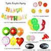 Tutti Frutti Party Decorations for Kid Happy Birthday Bander Bannerフルーツフォイルバルーンパーティーハワイアンパーティー装飾ベビーシャワーT9160738