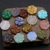 20mm Carved Flowers Loose Beads Stone Natural Rose Quartz Turquoise stone naked stones DIY Jewelry ACC
