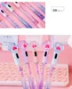 Canetas bonitos do gato rollerball com luz LED Twinkling Papelaria Preto Kawaii School Material Gel Tinta Pen Office Fornecedores Presentes 0870