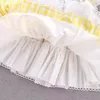 Yaz Lolita İspanyol Bow Sleeless Prenses Balo Partisi Elbise Sevimli Kız İçin Türkiye Sarı Izgara Tavşan Elbise Bady Kız T27722567