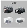 Thicken Plastic Sport Shoes Dustproof Storage Boxes Transparent Sneaker Stackable Organizer Domestic Box Exhibition cabinet Black White