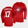 Schweiz Women's Hockey Ida 2022 Vinterhem Jersey Andrea Brandli Stefanie Wetli Lara Christen Nicole Vallario Laura Zimmermann Evelina Raselli Lisa Ruedi