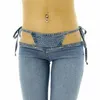 Personalidad de alta calidad Slim Slim Ultra Cintura Bikini Jeans Moda Pantalones con cordón cómodos Pantalones A1112